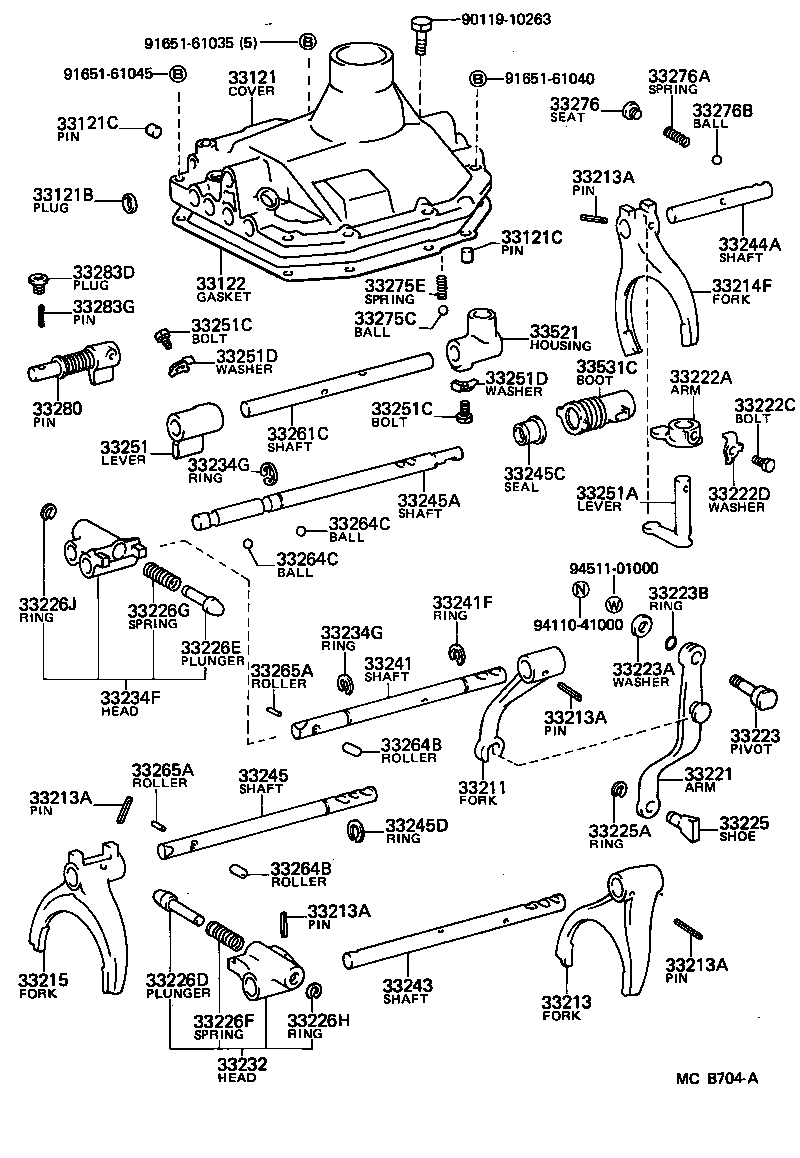  LAND CRUISER 70 |  GEAR SHIFT FORK LEVER SHAFT MTM